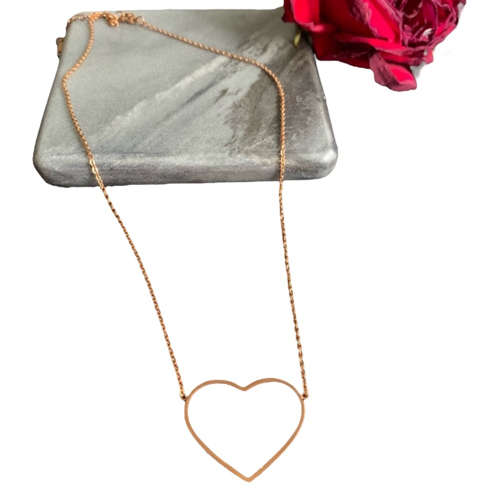 Rose gold heart necklace stainless steel